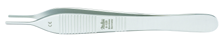 Forceps Tissue Miltex® DeBakey-Adson 4-3/4 Inch Length OR Grade German Stainless Steel NonSterile NonLocking Thumb Handle Straight Serrated Tip by Integra York PA, Inc. (Miltex)  ID 6-125